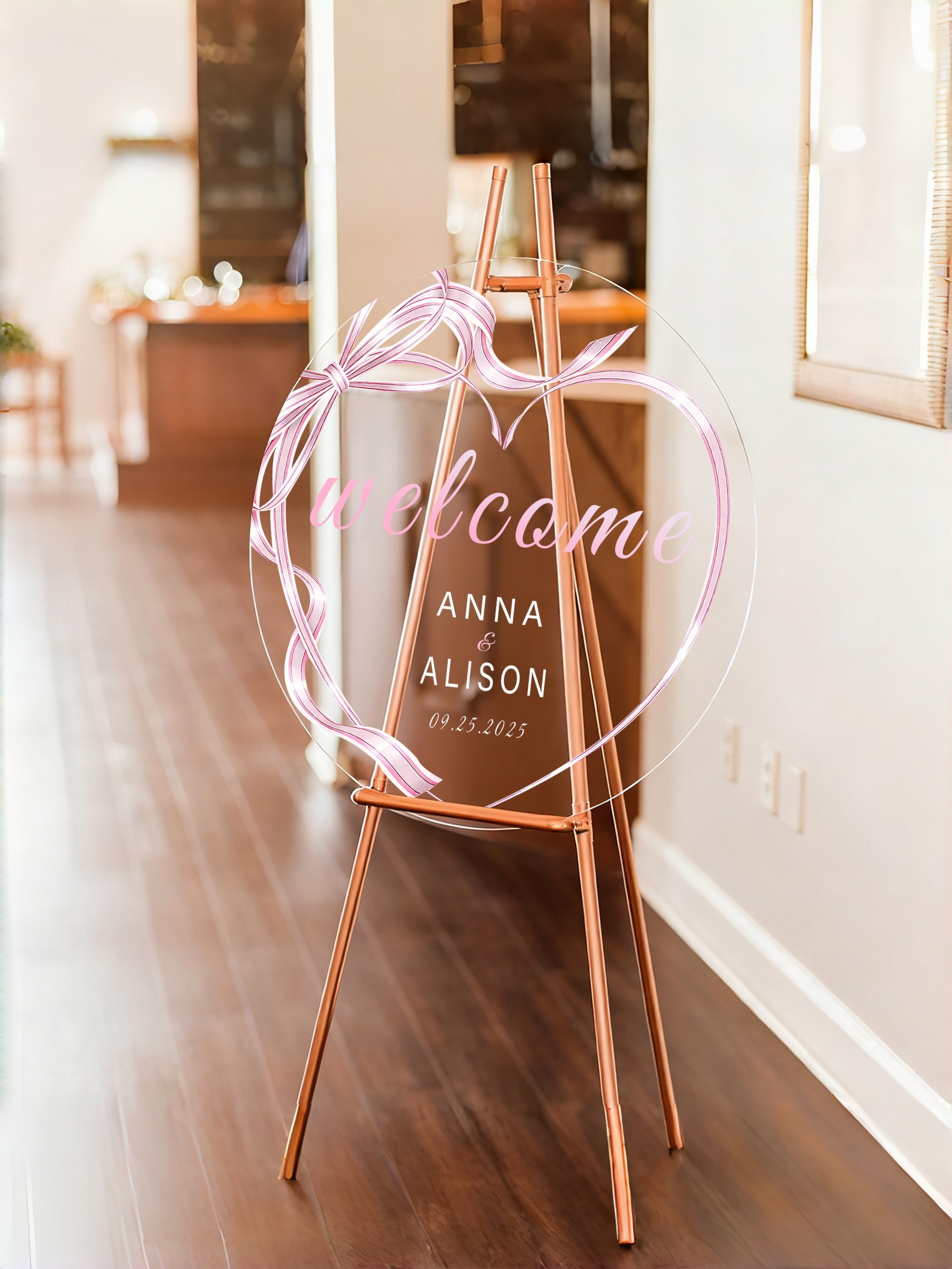 Custom Round Acrylic Wedding Welcome Sign